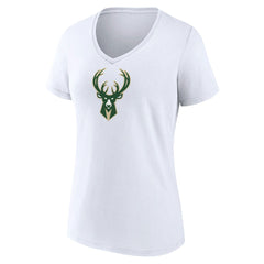 NBA Milwaukee Bucks Women's Logo V-Neck T-Shirt
