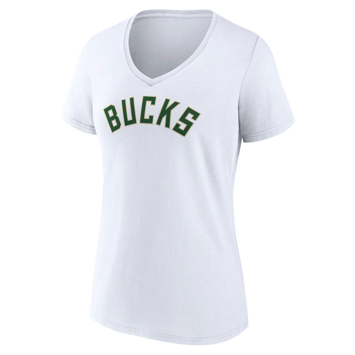 NBA Milwaukee Bucks Women's Wordmark V-Neck T-Shirt
