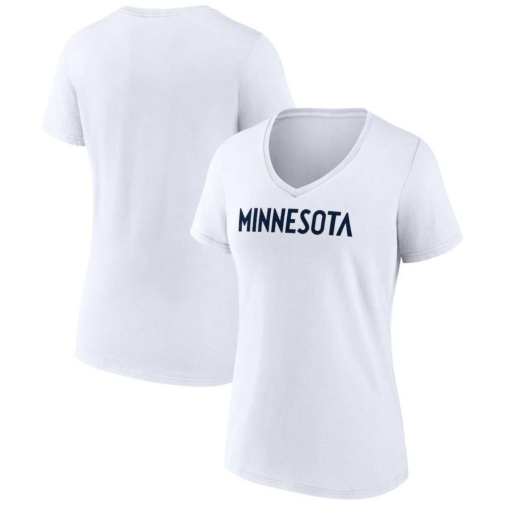 NBA Minnesota Timberwolves Women's Wordmark V-Neck T-Shirt