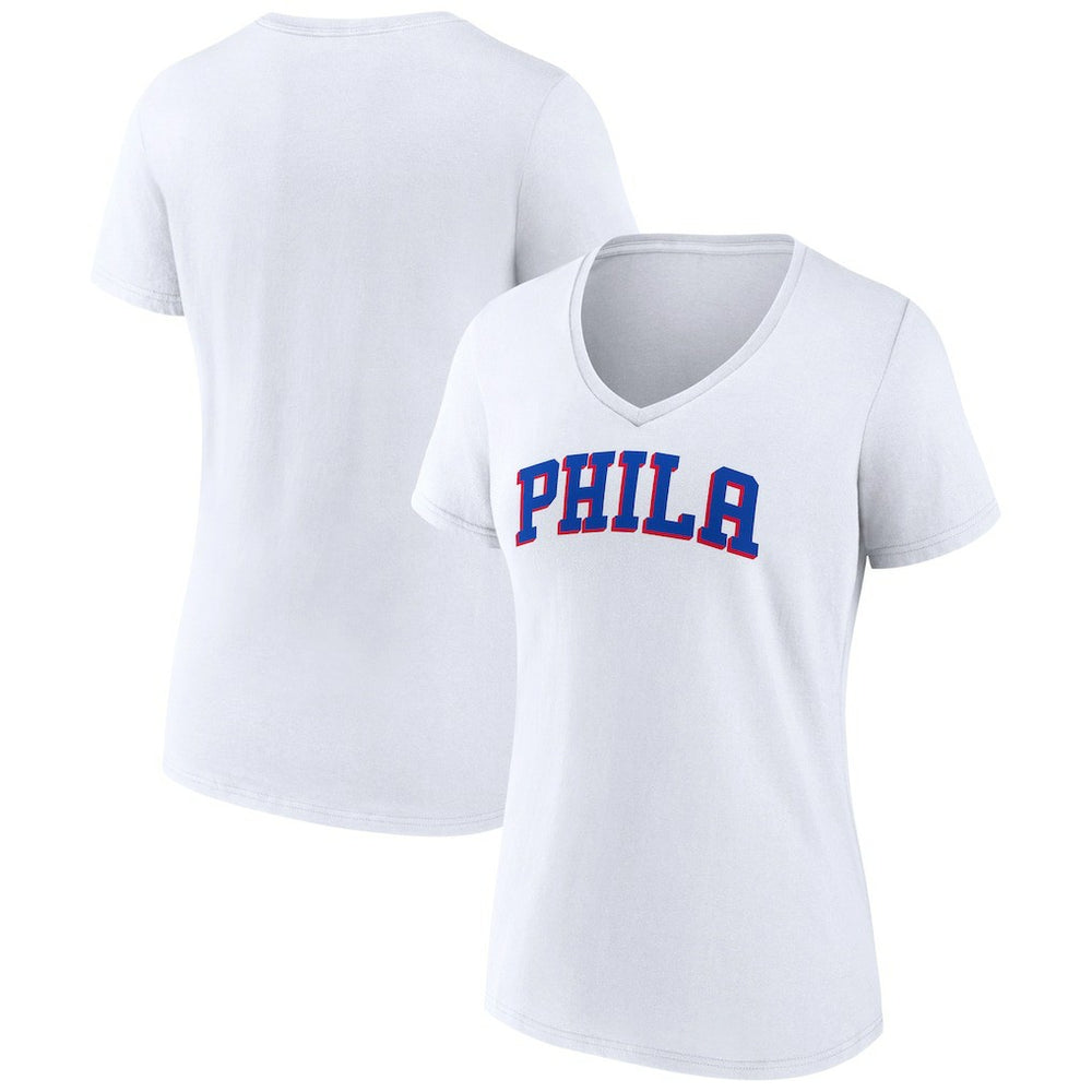 NBA Philadelphia 76ers Women's Wordmark V-Neck T-Shirt