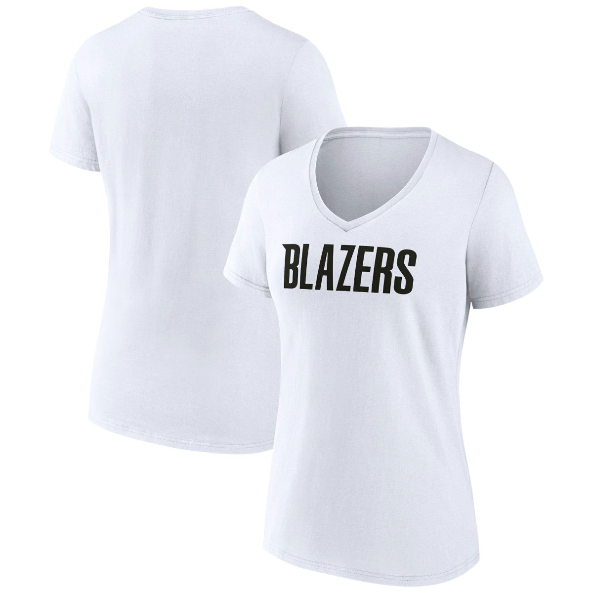 NBA Portland Trail Blazers Women's Wordmark V-Neck T-Shirt