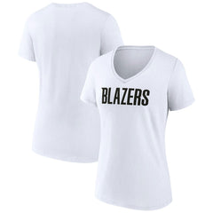 NBA Portland Trail Blazers Women's Wordmark V-Neck T-Shirt