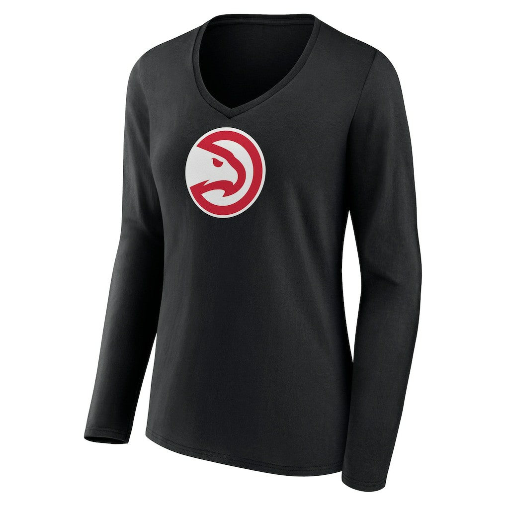 NBA Atlanta Hawks Women's Logo Long Sleeve V-Neck T-Shirt