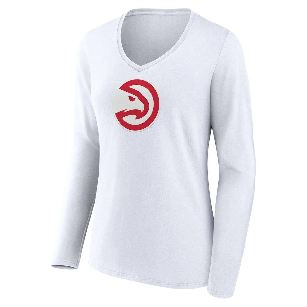 NBA Atlanta Hawks Women's Logo Long Sleeve V-Neck T-Shirt