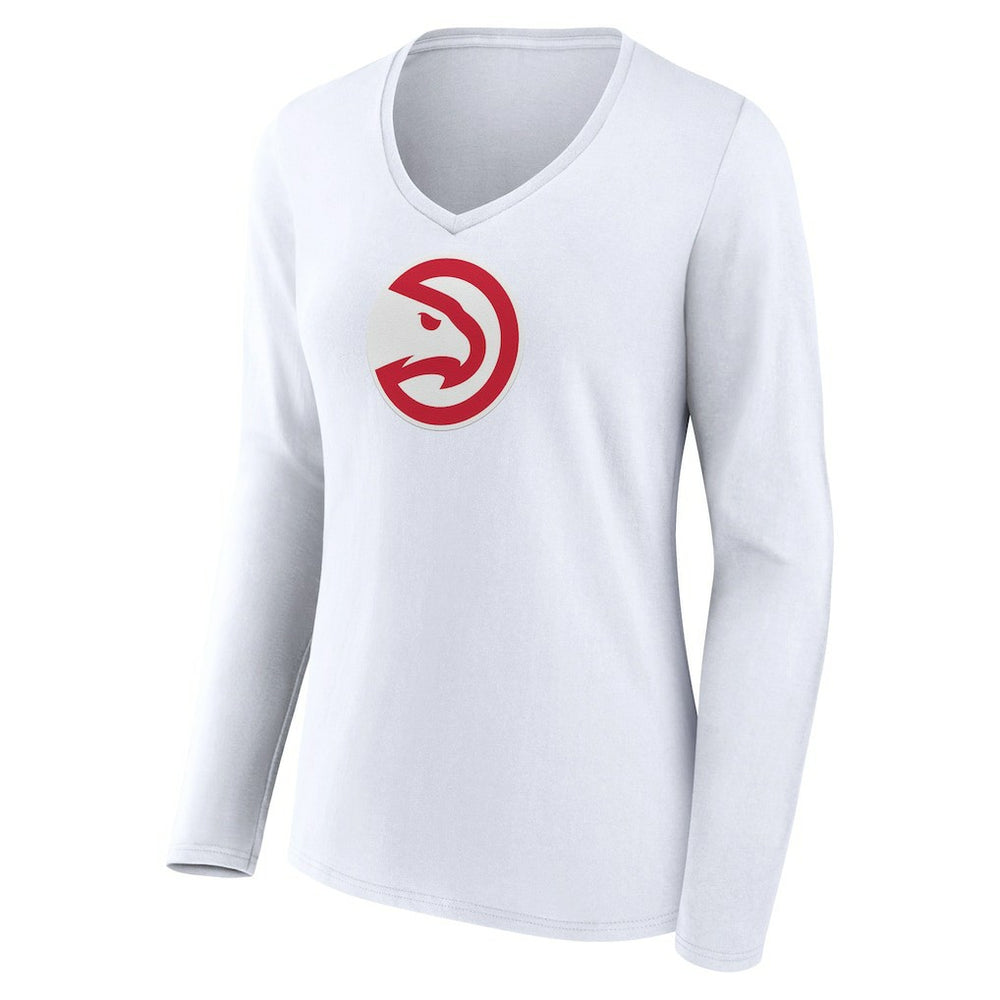 NBA Atlanta Hawks Women's Logo Long Sleeve V-Neck T-Shirt