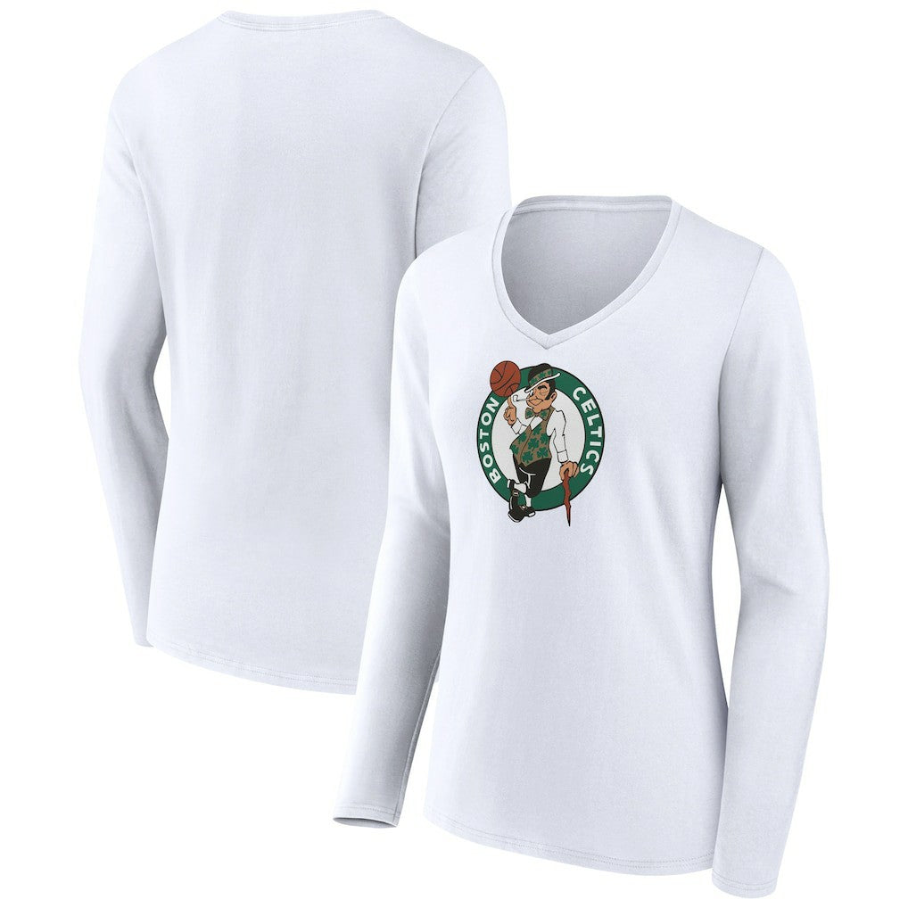 NBA Boston Celtics Women's Logo Long Sleeve V-Neck T-Shirt