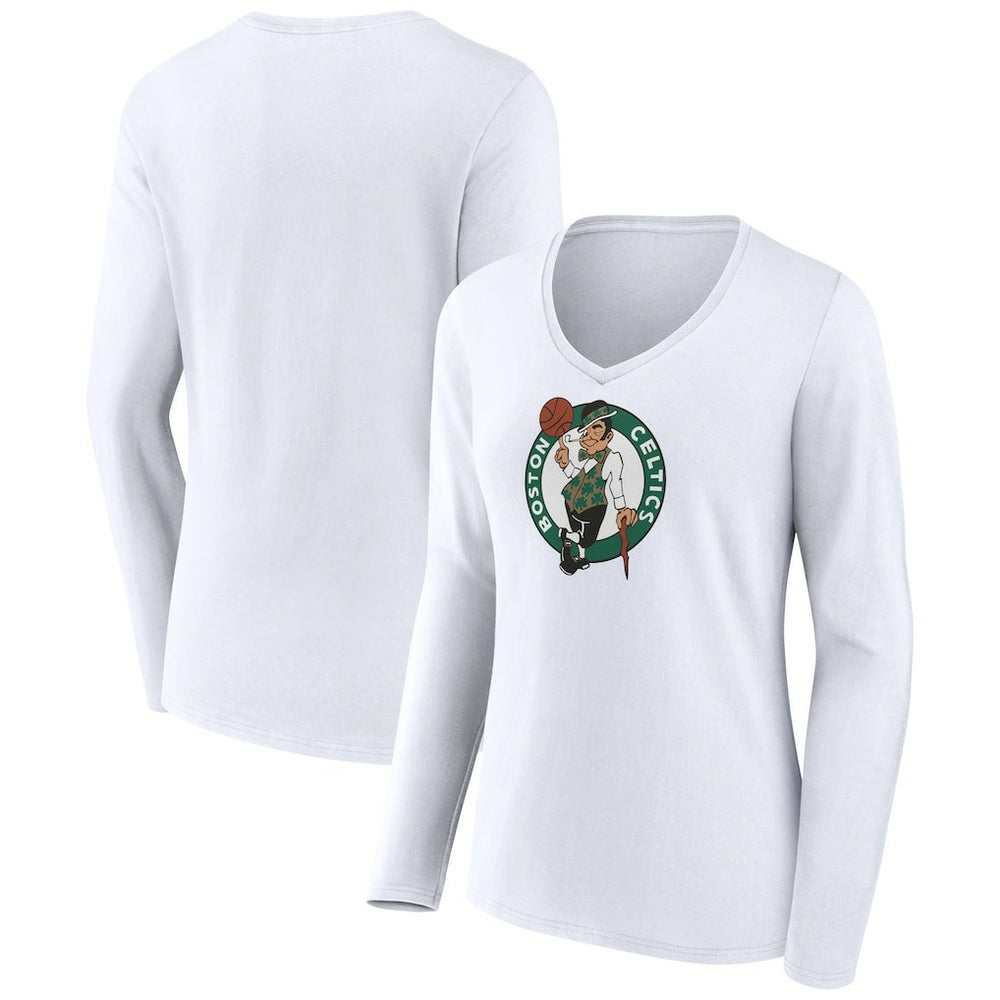 NBA Boston Celtics Women's Logo Long Sleeve V-Neck T-Shirt