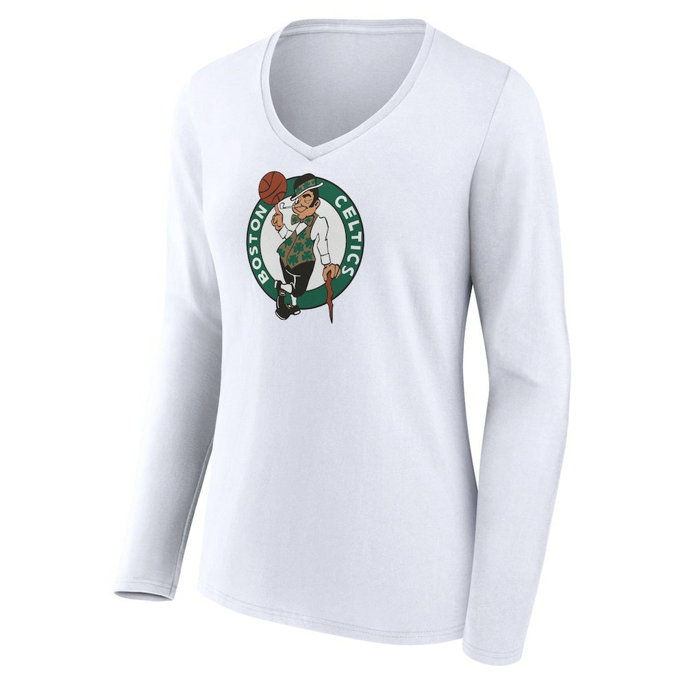 NBA Boston Celtics Women's Logo Long Sleeve V-Neck T-Shirt