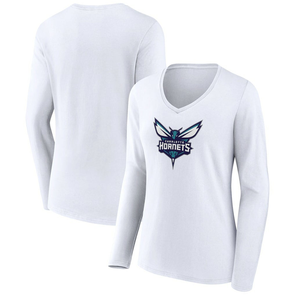 NBA Charlotte Hornets Women's Logo Long Sleeve V-Neck T-Shirt