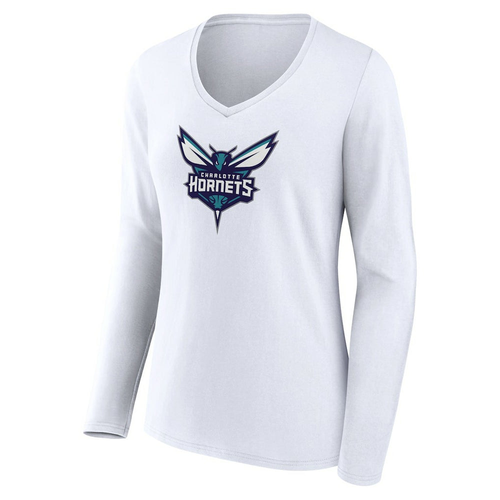 NBA Charlotte Hornets Women's Logo Long Sleeve V-Neck T-Shirt