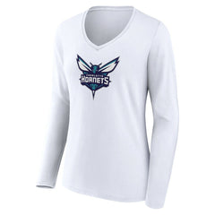 NBA Charlotte Hornets Women's Logo Long Sleeve V-Neck T-Shirt
