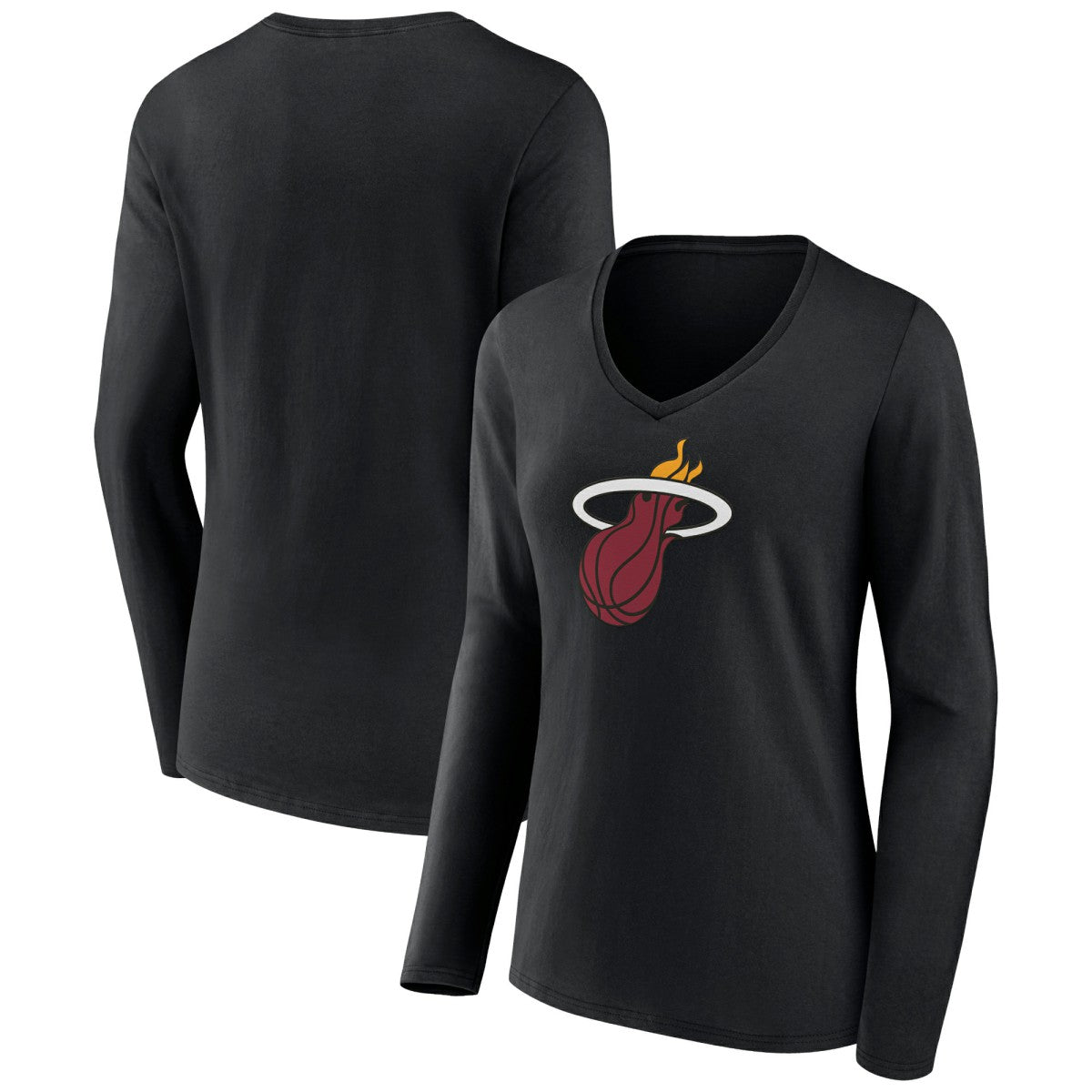 NBA Miami Heat Women's Logo Long Sleeve V-Neck T-Shirt