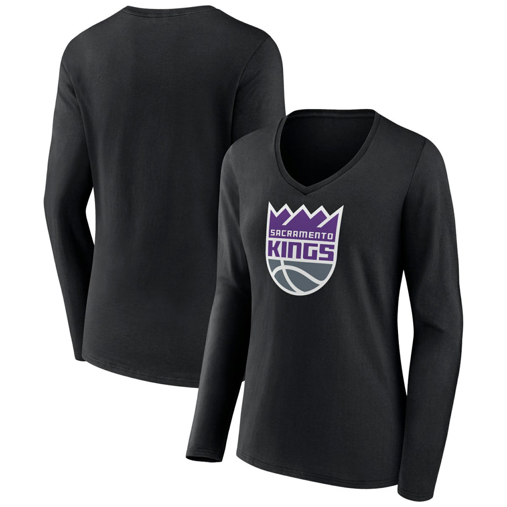 NBA Sacramento Kings Women's Logo Long Sleeve V-Neck T-Shirt