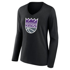 NBA Sacramento Kings Women's Logo Long Sleeve V-Neck T-Shirt