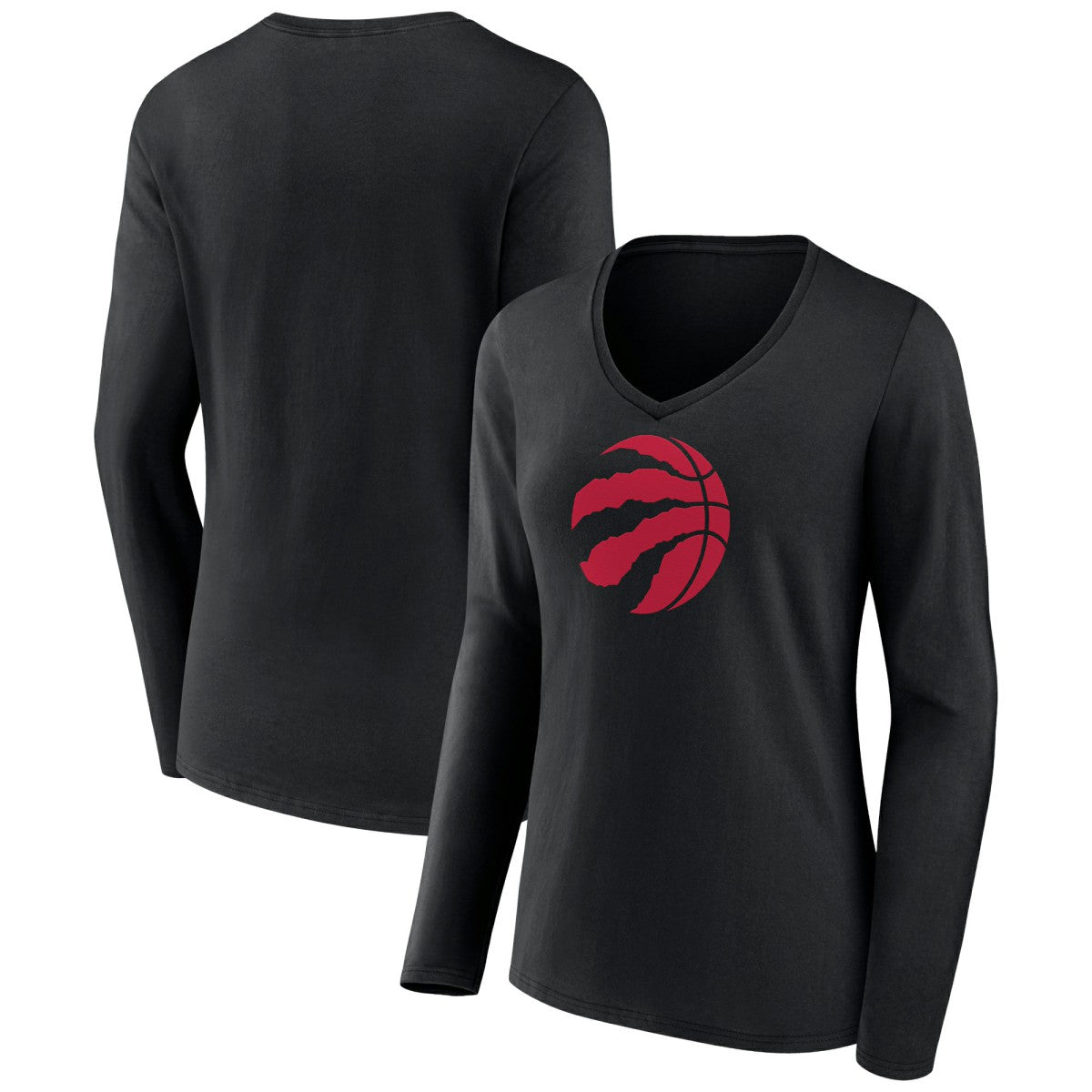 NBA Toronto Raptors Women's Logo Long Sleeve V-Neck T-Shirt
