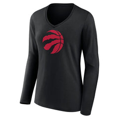 NBA Toronto Raptors Women's Logo Long Sleeve V-Neck T-Shirt