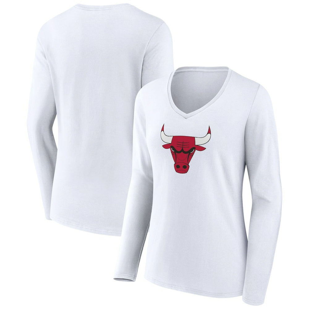 NBA Chicago Bulls Women's Logo Long Sleeve V-Neck T-Shirt sale