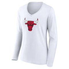 NBA Chicago Bulls Women's Logo Long Sleeve V-Neck T-Shirt sale