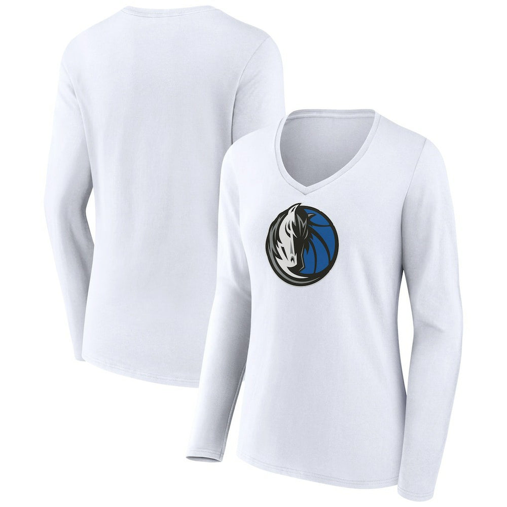 NBA Dallas Mavericks Women's Logo Long Sleeve V-Neck T-Shirt sale