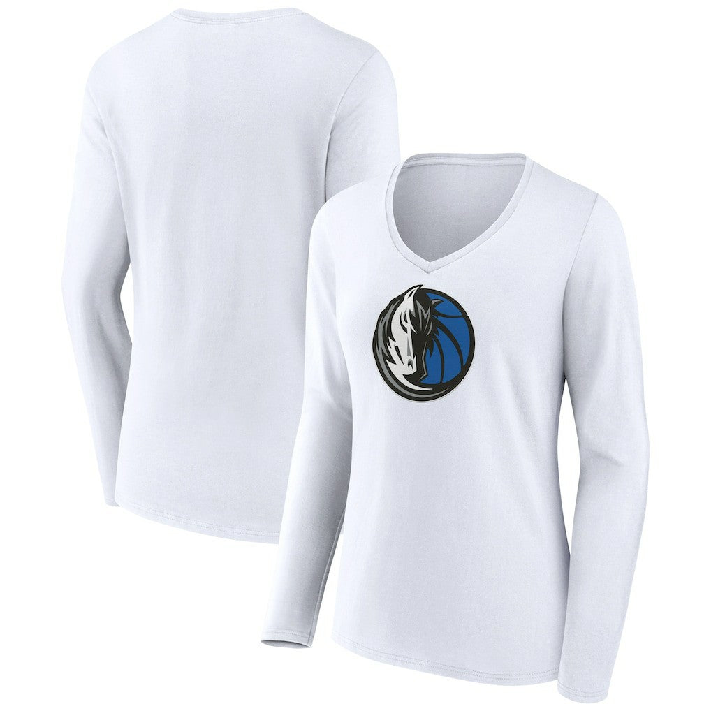NBA Dallas Mavericks Women's Logo Long Sleeve V-Neck T-Shirt sale