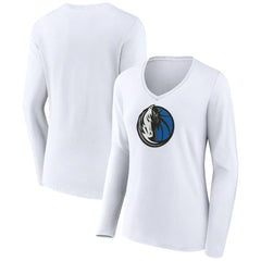NBA Dallas Mavericks Women's Logo Long Sleeve V-Neck T-Shirt sale