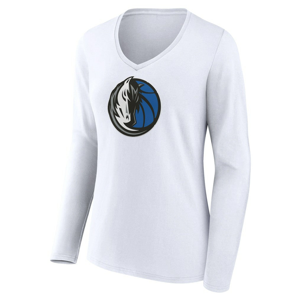 NBA Dallas Mavericks Women's Logo Long Sleeve V-Neck T-Shirt sale