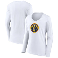 NBA Denver Nuggets Women's Logo Long Sleeve V-Neck T-Shirt sale