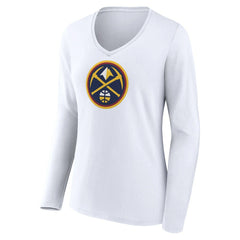 NBA Denver Nuggets Women's Logo Long Sleeve V-Neck T-Shirt sale