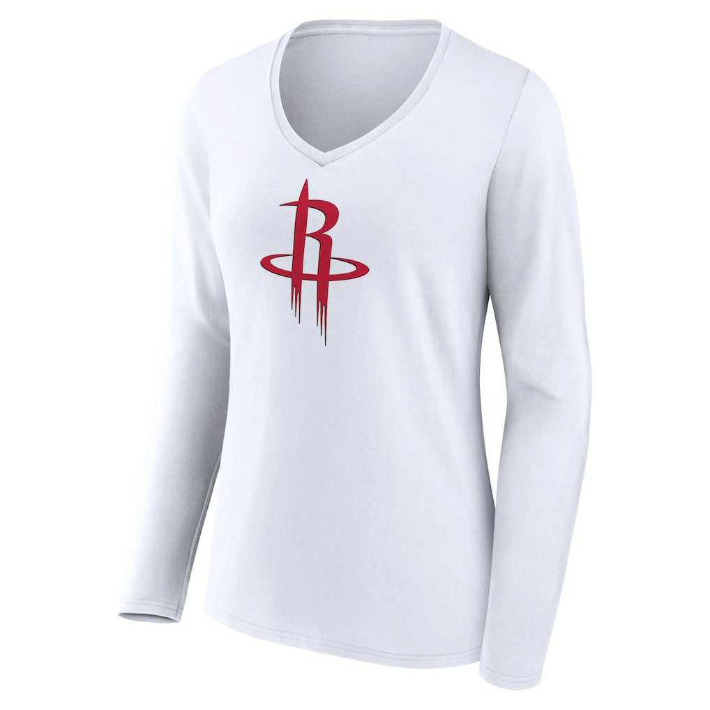 NBA Houston Rockets Women's Logo Long Sleeve V-Neck T-Shirt