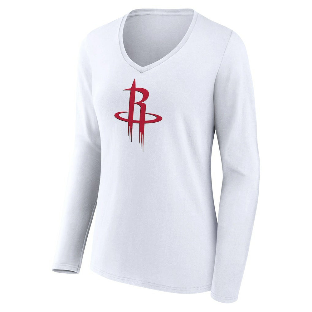 NBA Houston Rockets Women's Logo Long Sleeve V-Neck T-Shirt