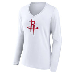 NBA Houston Rockets Women's Logo Long Sleeve V-Neck T-Shirt