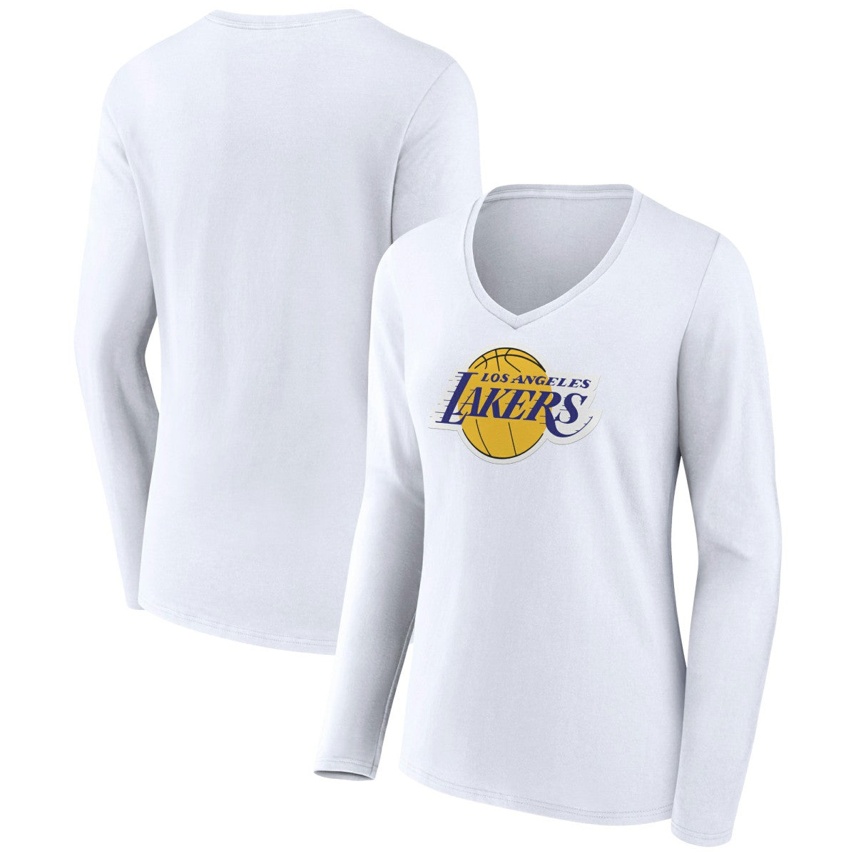 NBA Los Angeles Lakers Women's Logo Long Sleeve V-Neck T-Shirt
