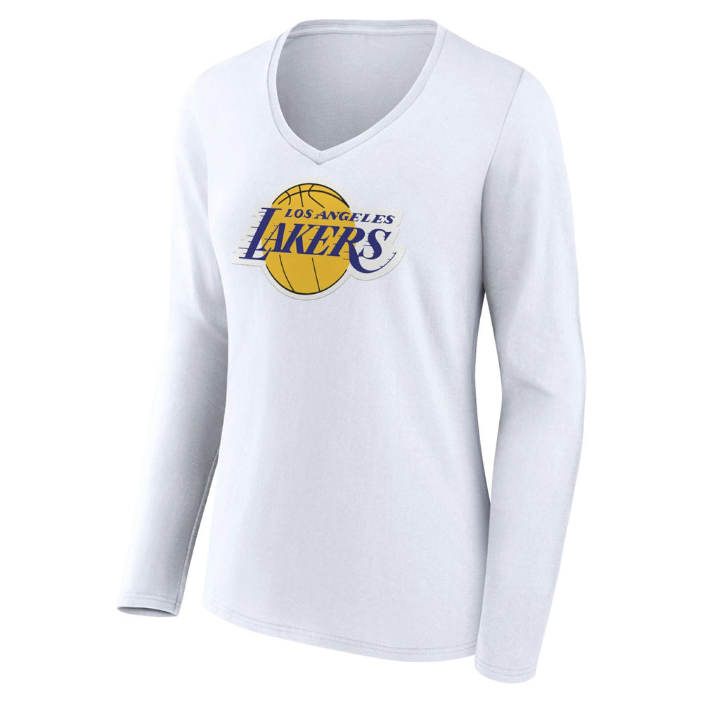 NBA Los Angeles Lakers Women's Logo Long Sleeve V-Neck T-Shirt