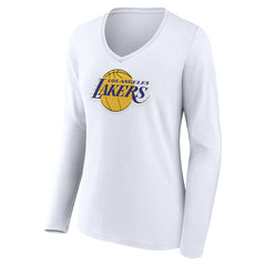 NBA Los Angeles Lakers Women's Logo Long Sleeve V-Neck T-Shirt