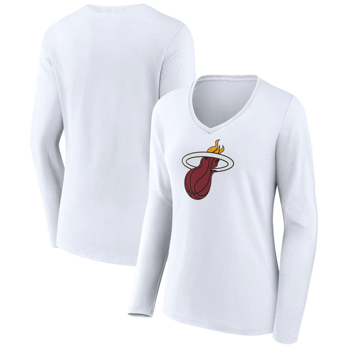 NBA Miami Heat Women's Logo Long Sleeve V-Neck T-Shirt