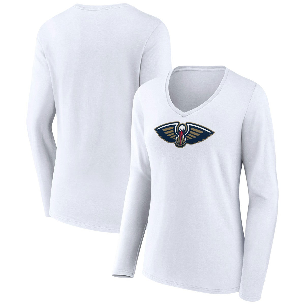 NBA New Orleans Pelicans Women's Logo Long Sleeve V-Neck T-Shirt