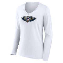 NBA New Orleans Pelicans Women's Logo Long Sleeve V-Neck T-Shirt