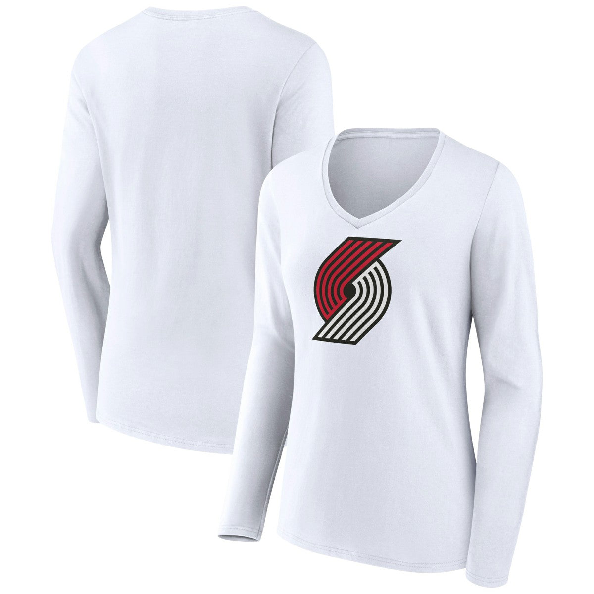 NBA Portland Trail Blazers Women's Logo Long Sleeve V-Neck T-Shirt