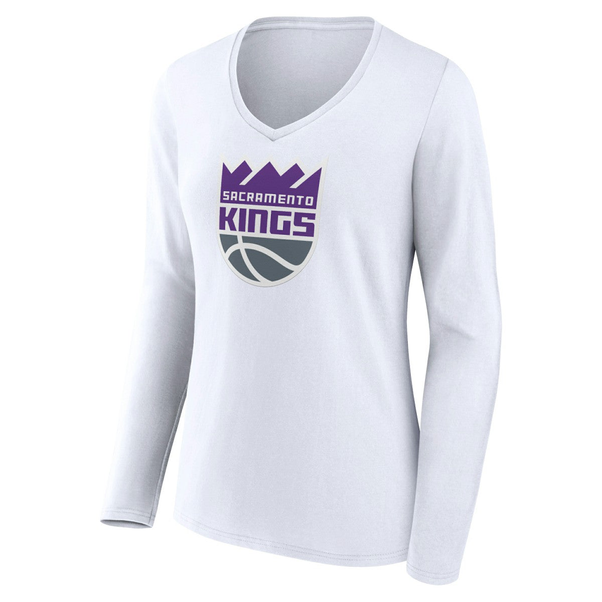 NBA Sacramento Kings Women's Logo Long Sleeve V-Neck T-Shirt