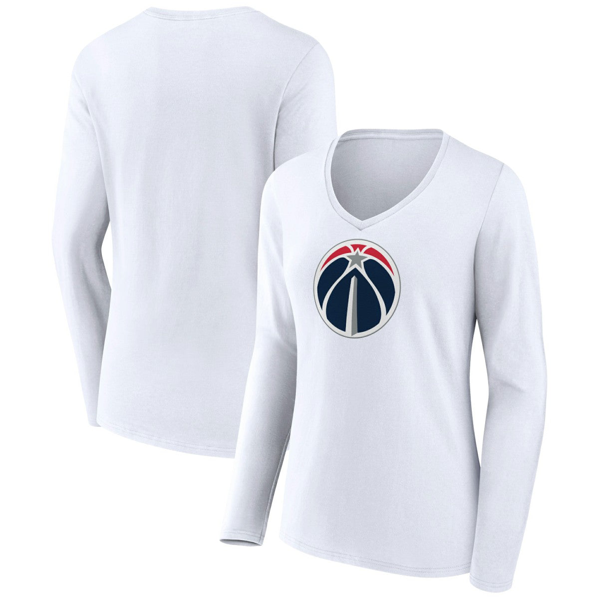 NBA Washington Wizards Women's Logo Long Sleeve V-Neck T-Shirt