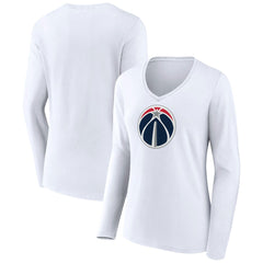 NBA Washington Wizards Women's Logo Long Sleeve V-Neck T-Shirt
