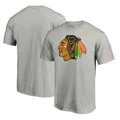 NHL Heather Gray Chicago Blackhawks Logo T-Shirt