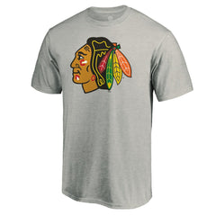 NHL Heather Gray Chicago Blackhawks Logo T-Shirt