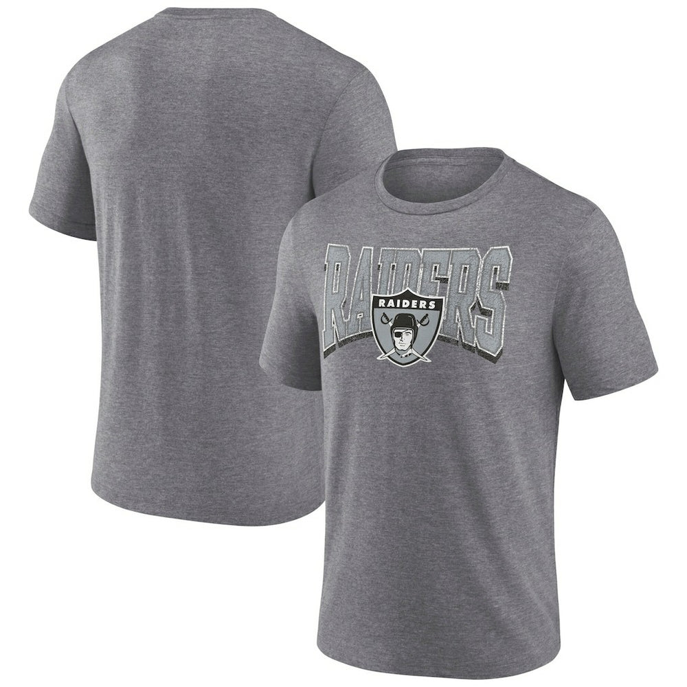 Warped Block Tri-Blend T-Shirt - Las Vegas Raiders