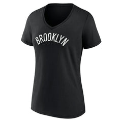 NBA Brooklyn Nets Women's Wordmark V-Neck T-Shirt