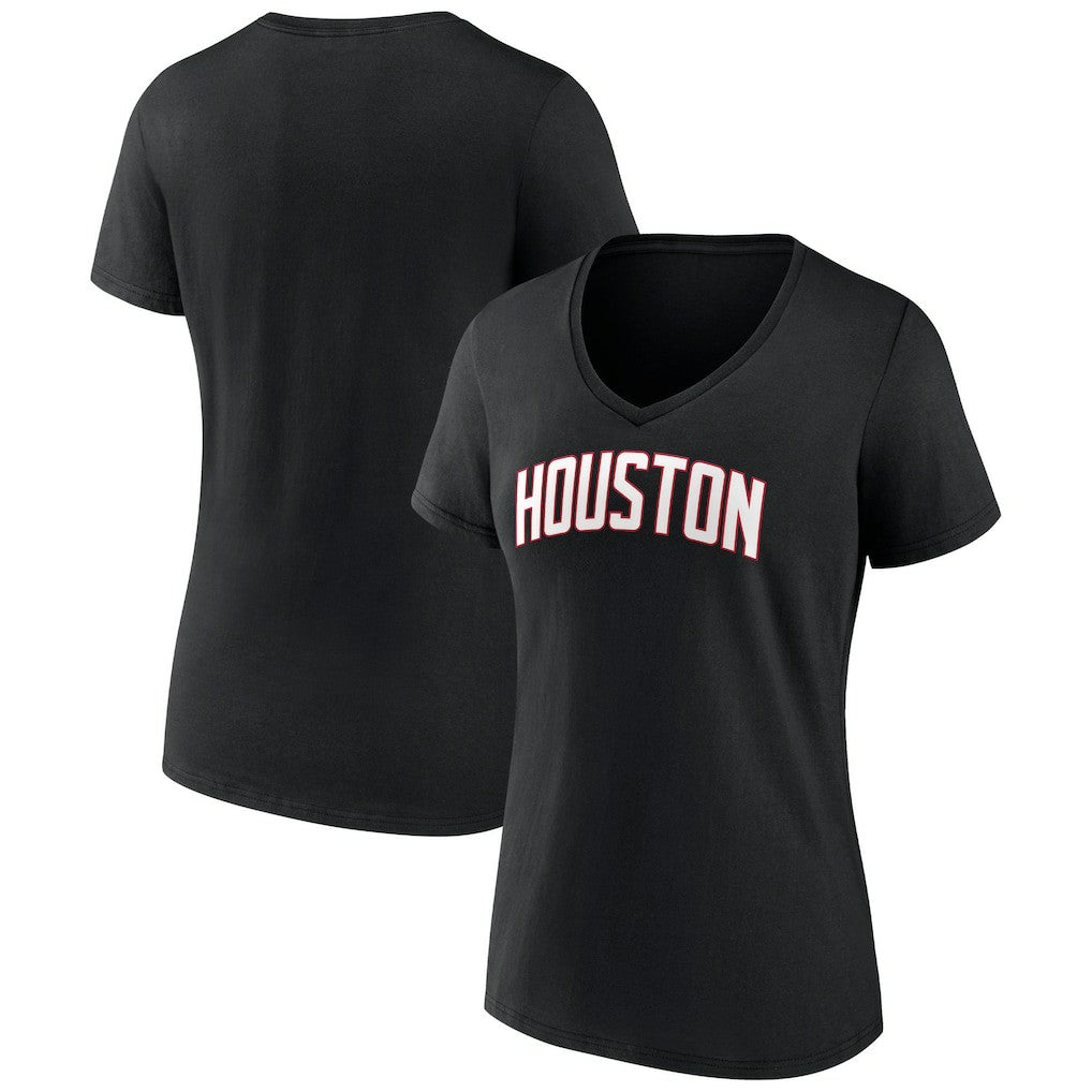 NBA Houston Rockets Women's Wordmark V-Neck T-Shirt