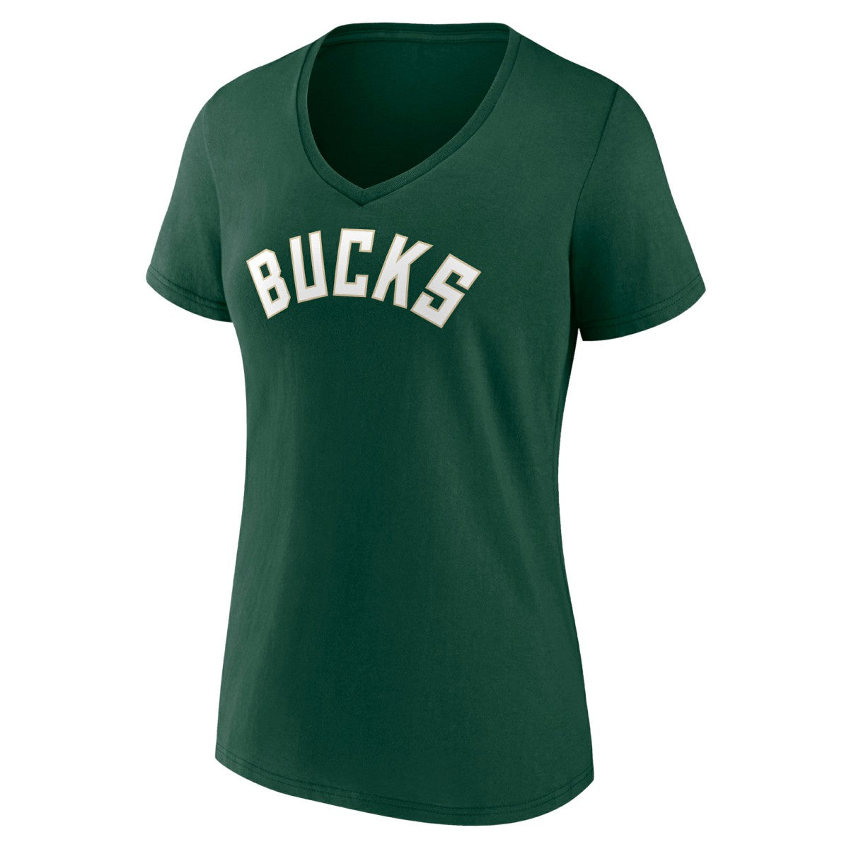 NBA Milwaukee Bucks Women's Wordmark V-Neck T-Shirt
