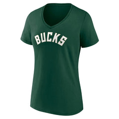 NBA Milwaukee Bucks Women's Wordmark V-Neck T-Shirt