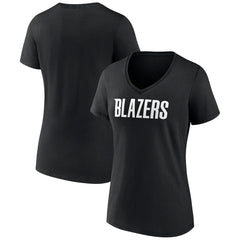 NBA Portland Trail Blazers Women's Wordmark V-Neck T-Shirt