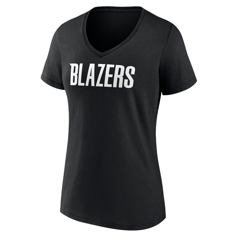 NBA Portland Trail Blazers Women's Wordmark V-Neck T-Shirt